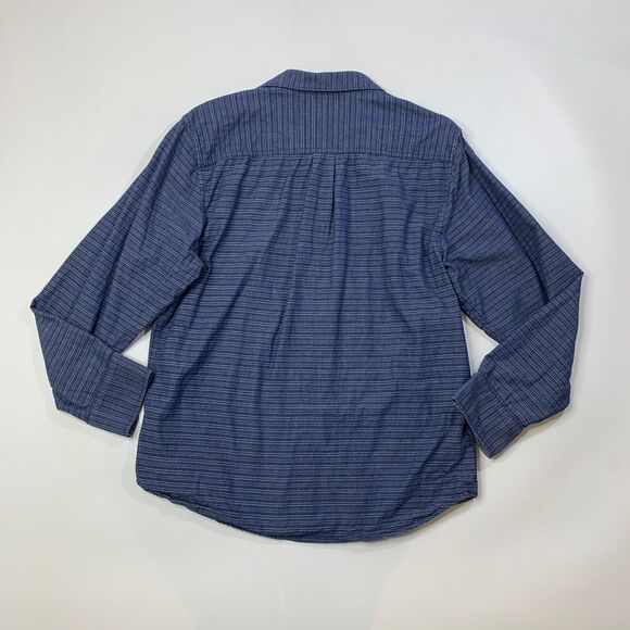 Tommy Bahama Shirt Mens M Medium Storm Blue White Isle Striped Button Up Cotton - Picture 8 of 10